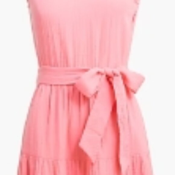 J.Crew Factory $110 Belted Gauze Midi Dress in Pink Size 10 🆕FAST⌚📦🏃🏻💨⚡🚚 - Picture 2 of 14